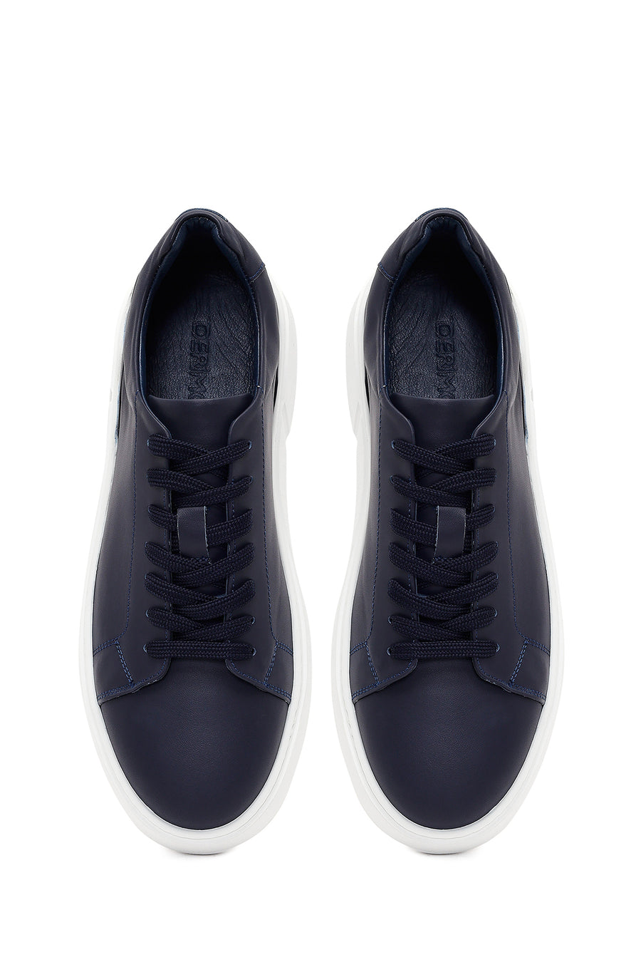 Male Navy Lace-up Leather Sneaker