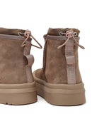 Women's Powder Pink Thick-Soled Suede Leather Teddy Boots | Derimod
