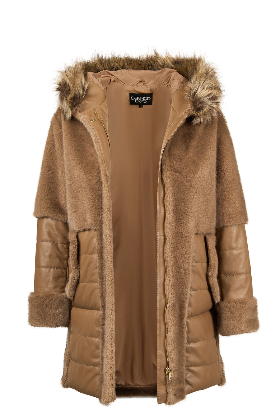 Virginia Women's Brown Hooded Long Teddy Coat