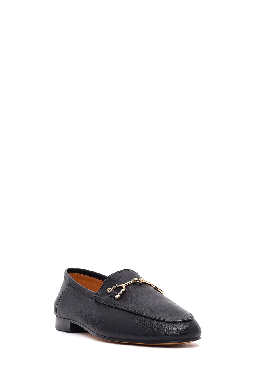 Women's Black Buckle Leather Loafer