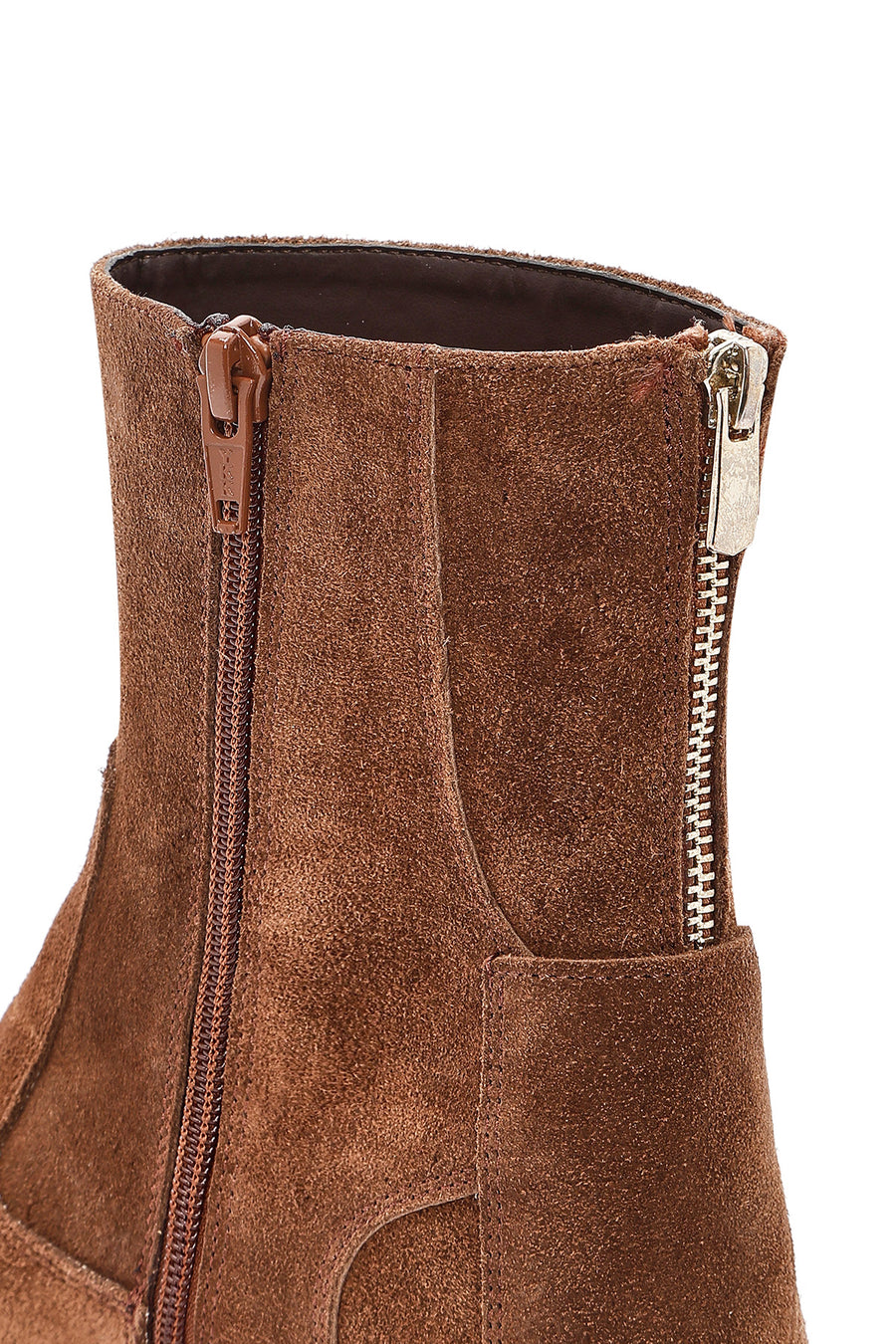 Women's Tan Zippered Suede Leather Boots