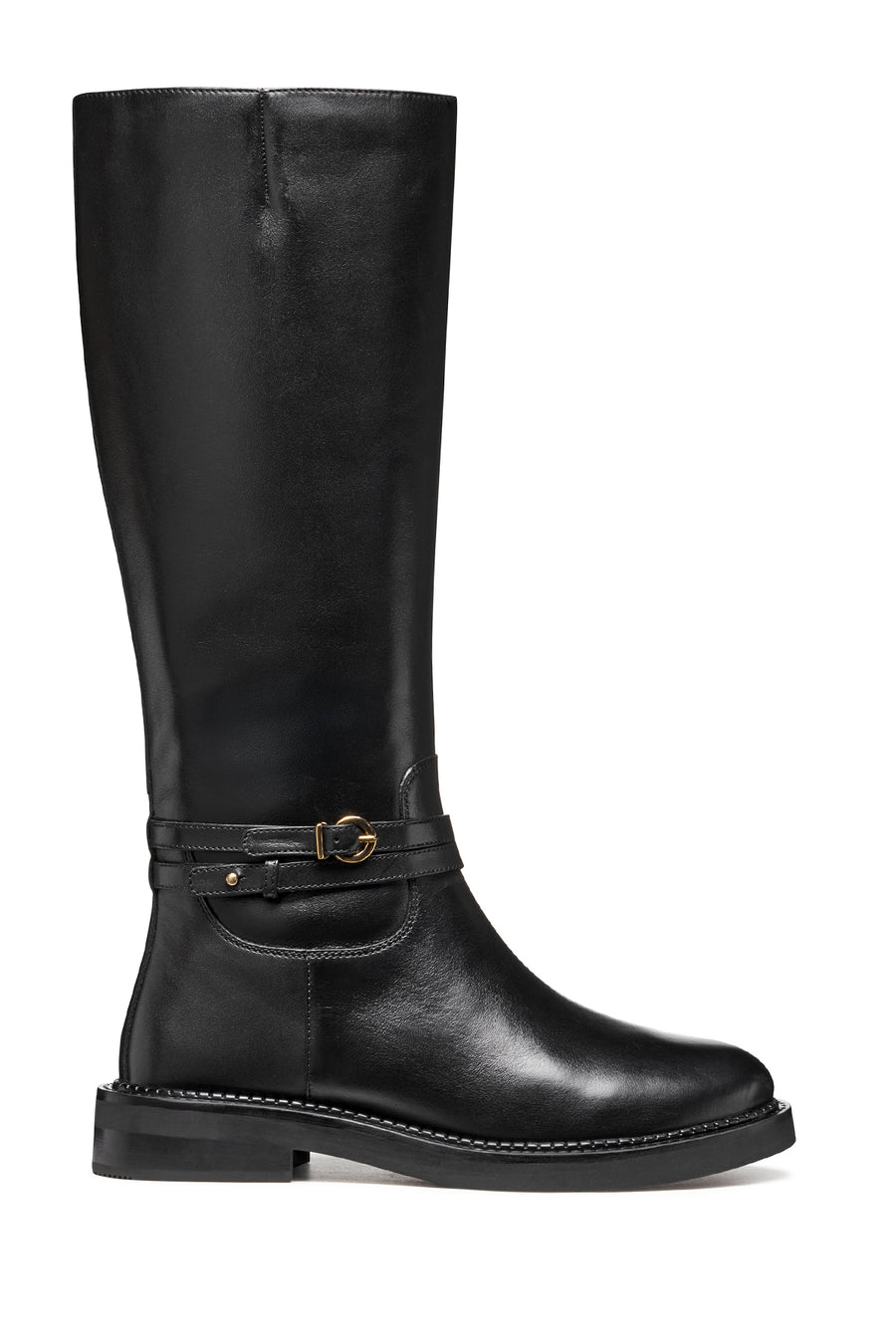 Geox Women Black D Serılda A - Smo.Lea Zippered Leather Boot D56WYA00043C9999 | Derimod