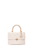 Women's Cream Long Strap Quilted Handbag | Derimod