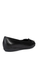 Geox Women's Black Annytah Leather Ballerinas | Derimod