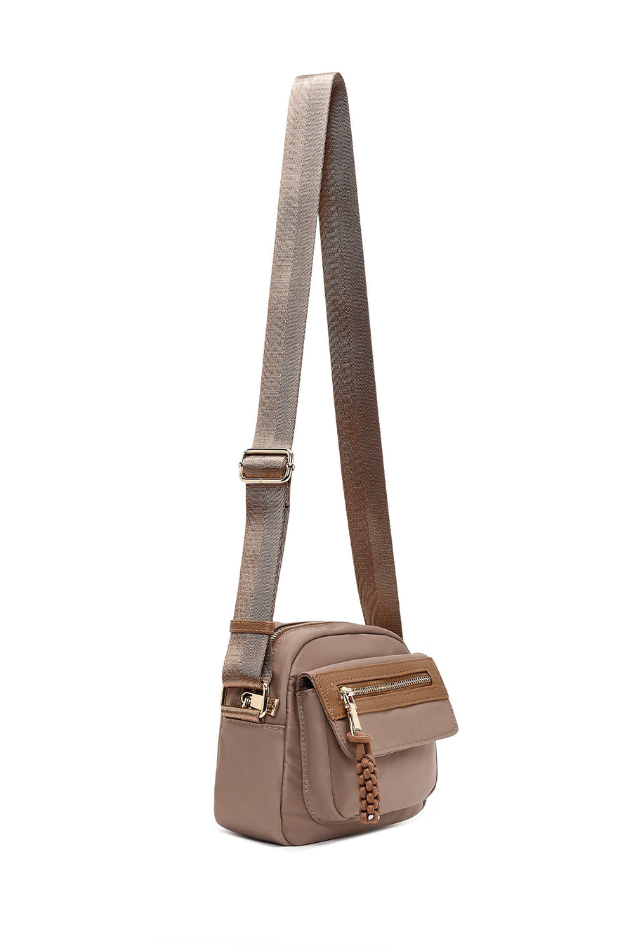 Women's Beige Long Strap Crossbody Bag