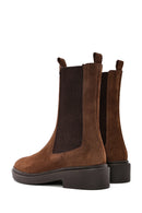 Women's Brown Suede Leather Chelsea Boots | Derimod