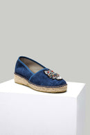 Blue Women's Espadrille with Owl | Derimod