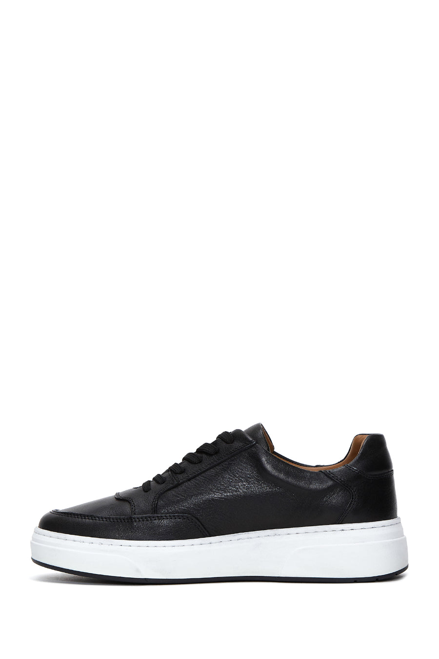 Men's Black Lace-up Leather Sneaker