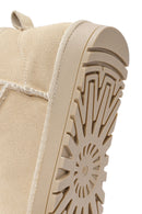 Women's Cream Short Suede Boots | Derimod
