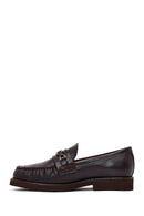 Women's Brown Buckled Leather Loafer | Derimod