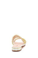 Women's White Chain Detailed Flat Slippers | Derimod