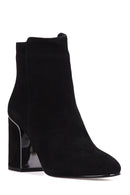 Women's Suede Leather Heeled Boots | Derimod