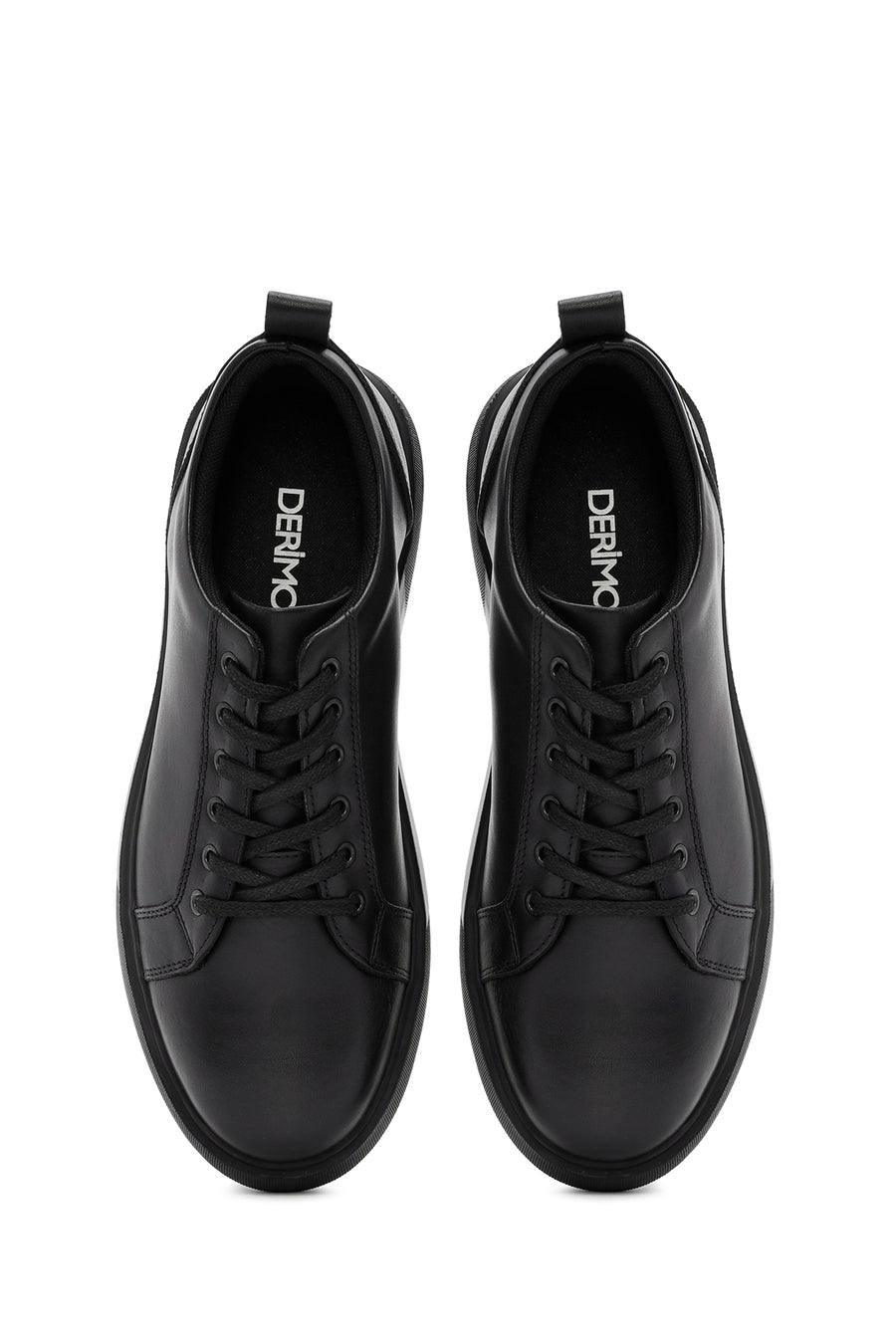 Men's Black Lace-up Leather Sneaker
