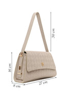 Woman Cream Printed Classic Shoulder Bag | Derimod