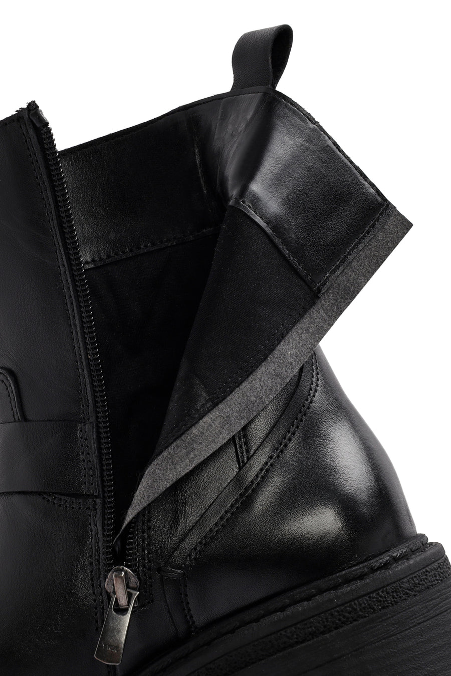 Women's Black Buckle Detailed Zippered Leather Boots