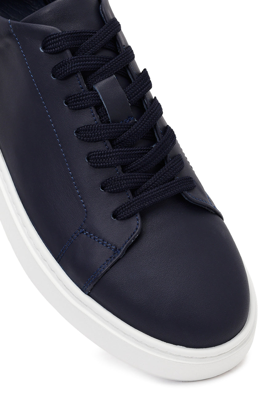 Male Navy Lace-up Leather Sneaker