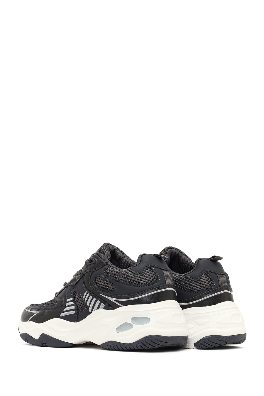 Women's Gray Lace-Up Thick-Soled Sneaker