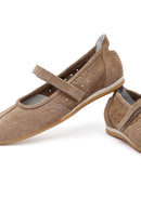Women's Mink Banded Suede Leather Ballerinas | Derimod