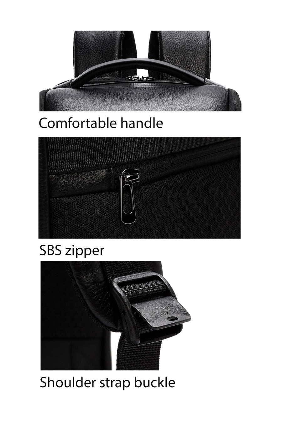 D-Pack Unisex Siyah Teknolojik Deri Sırt Çantası