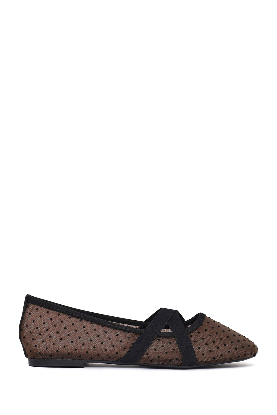 Woman Brown Patterned Fabric Ballet Flats 26PFE49456F | Derimod