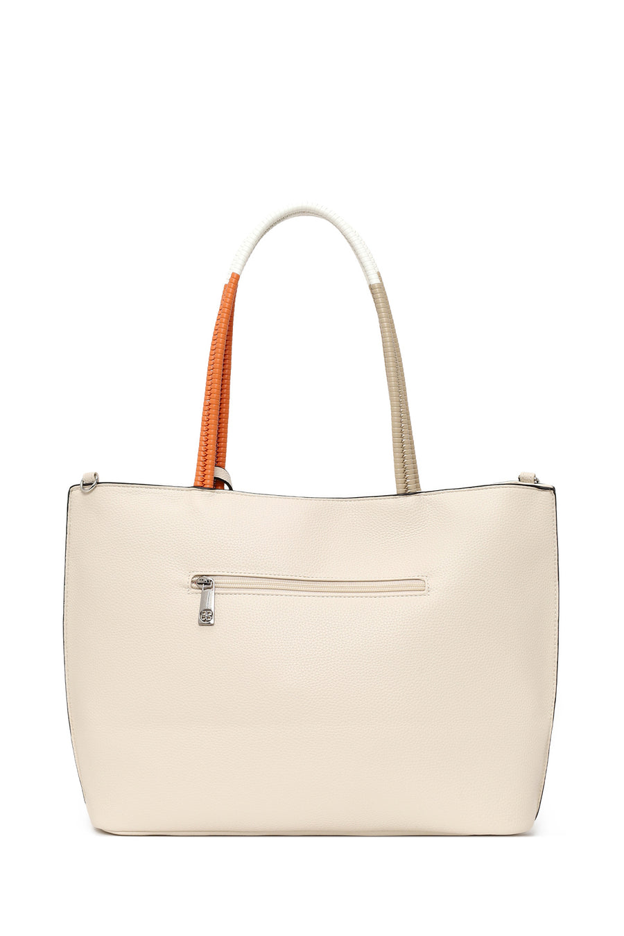 Woman Cream Long-Strap Shoulder Bag