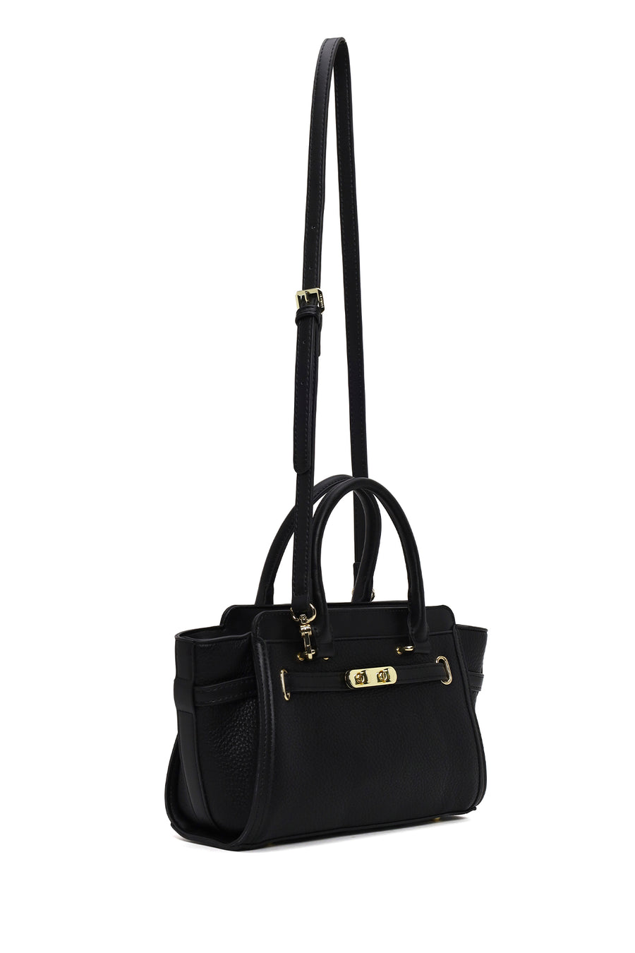 Woman Black Long-Strap Classic Shoulder Bag