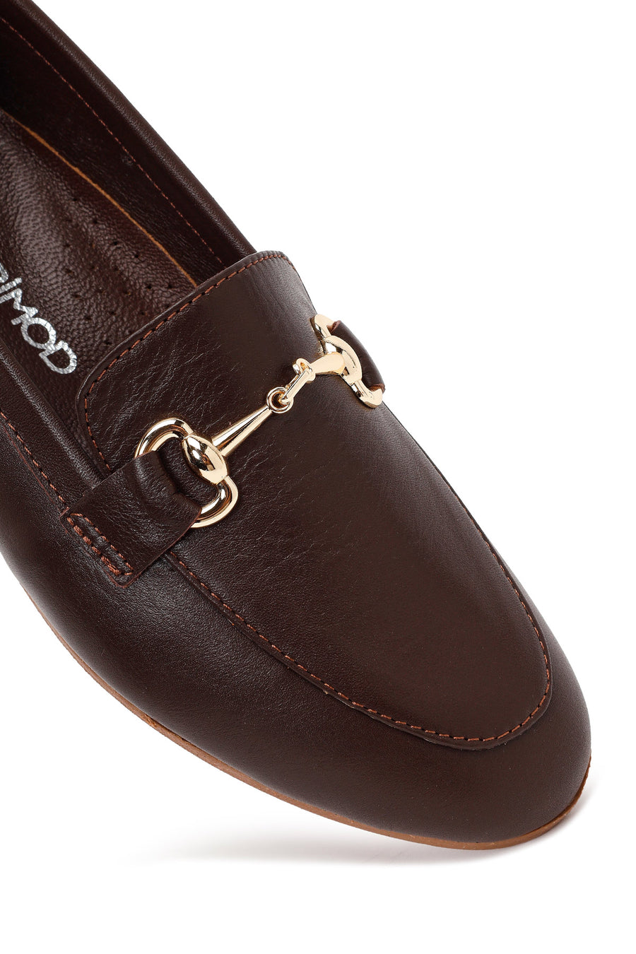 Woman Brown Buckled Leather Classic Loafer