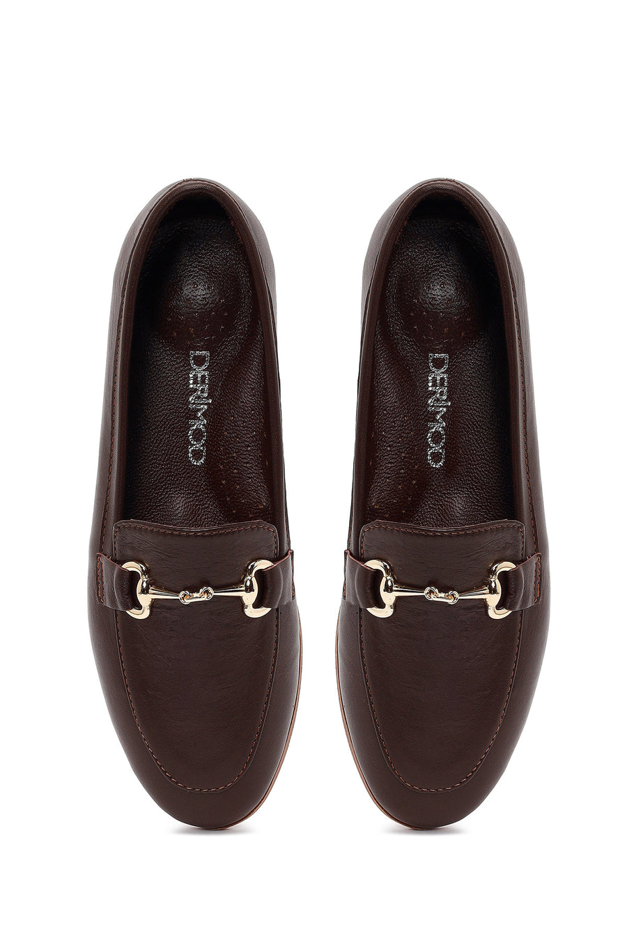 Woman Brown Buckled Leather Classic Loafer