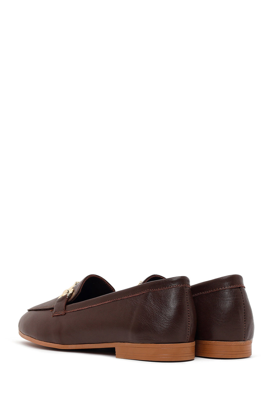 Woman Brown Buckled Leather Classic Loafer