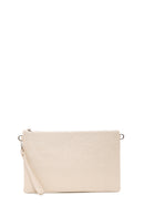 Women's Cream Long Chain Strap Woven Clutch Bag | Derimod