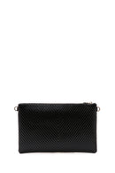 Women's Black Long Chain Strap Printed Clutch Bag | Derimod