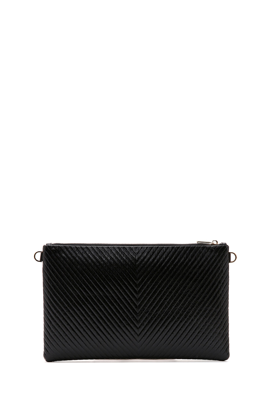 Women's Black Long Chain Strap Printed Clutch Bag