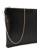 Women's Black Long Chain Strap Printed Clutch Bag | Derimod