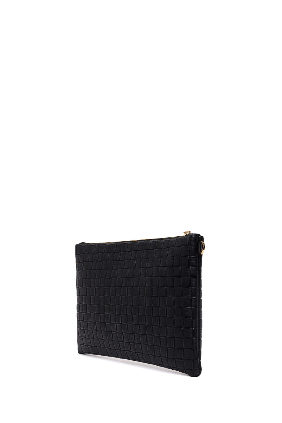 Women's Black Long Chain Strap Printed Clutch Bag