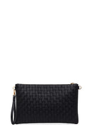 Women's Black Long Chain Strap Printed Clutch Bag | Derimod