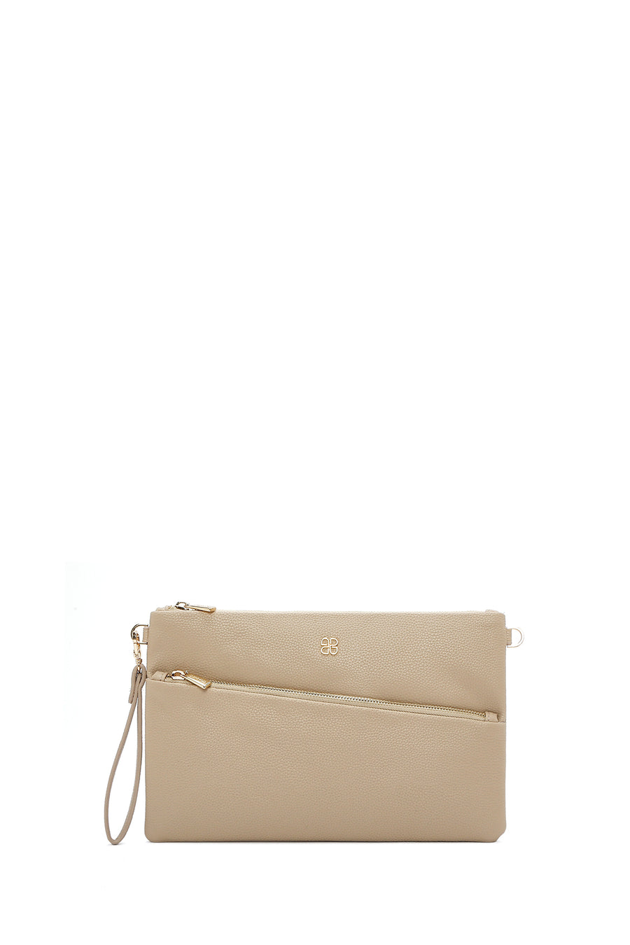 Women's Beige Chain Strap Clutch Bag