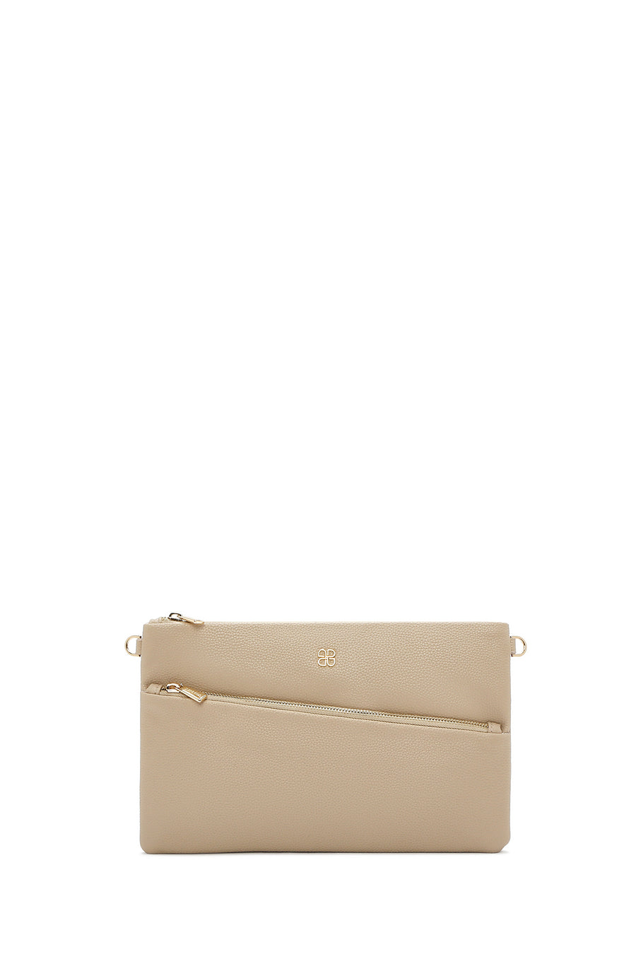 Women's Beige Chain Strap Clutch Bag