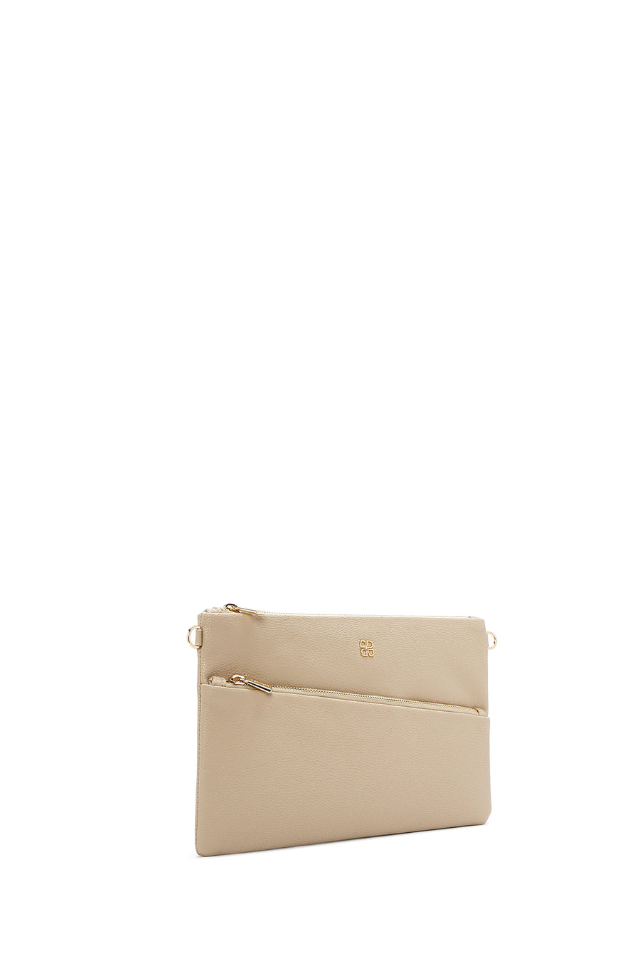 Women's Beige Chain Strap Clutch Bag