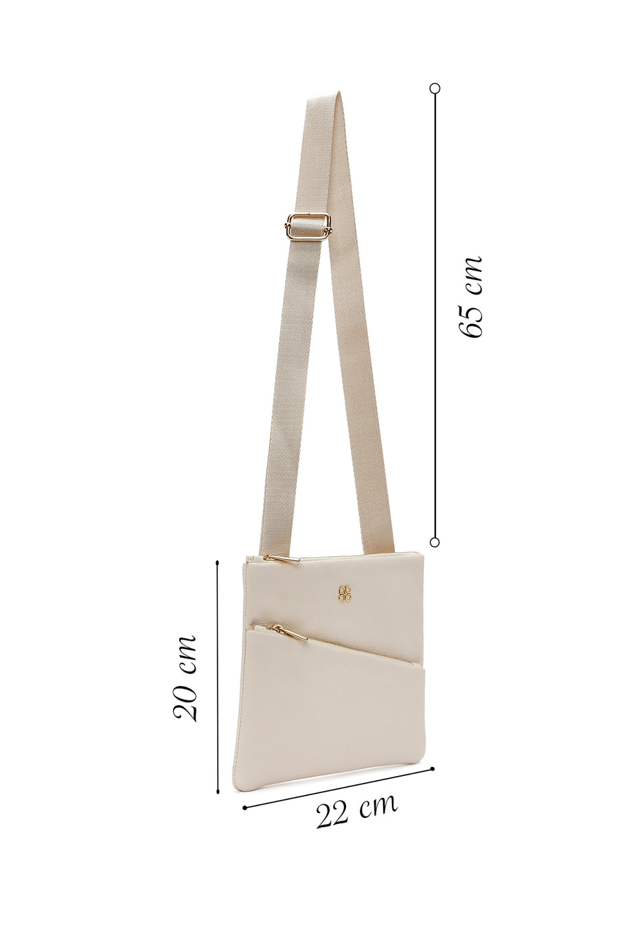 Women's Cream Long Strap Crossbody Bag
