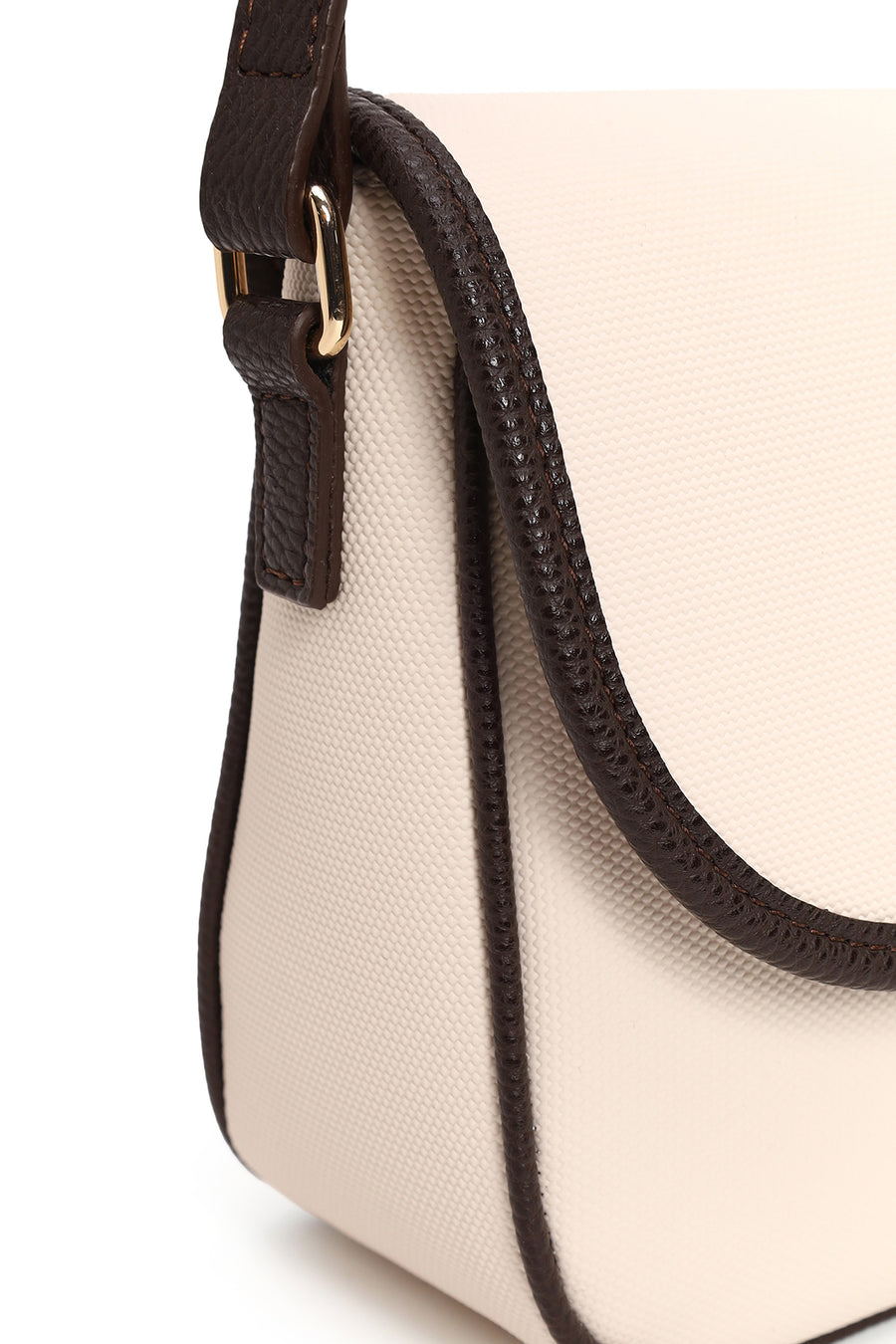 Woman Cream Long-Strap Crossbody Bag