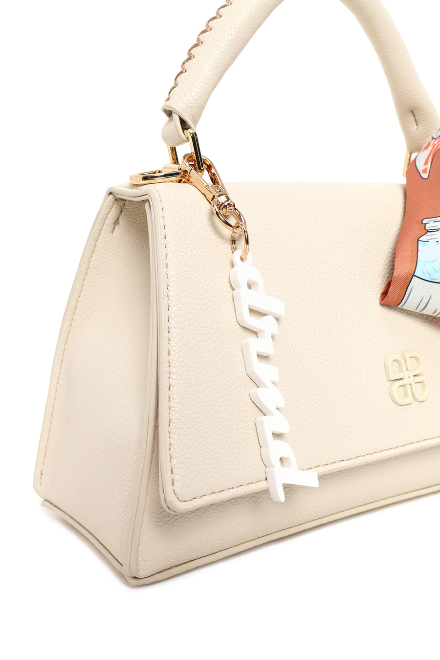 Woman Beige Classic Long-Strap Shoulder Bag