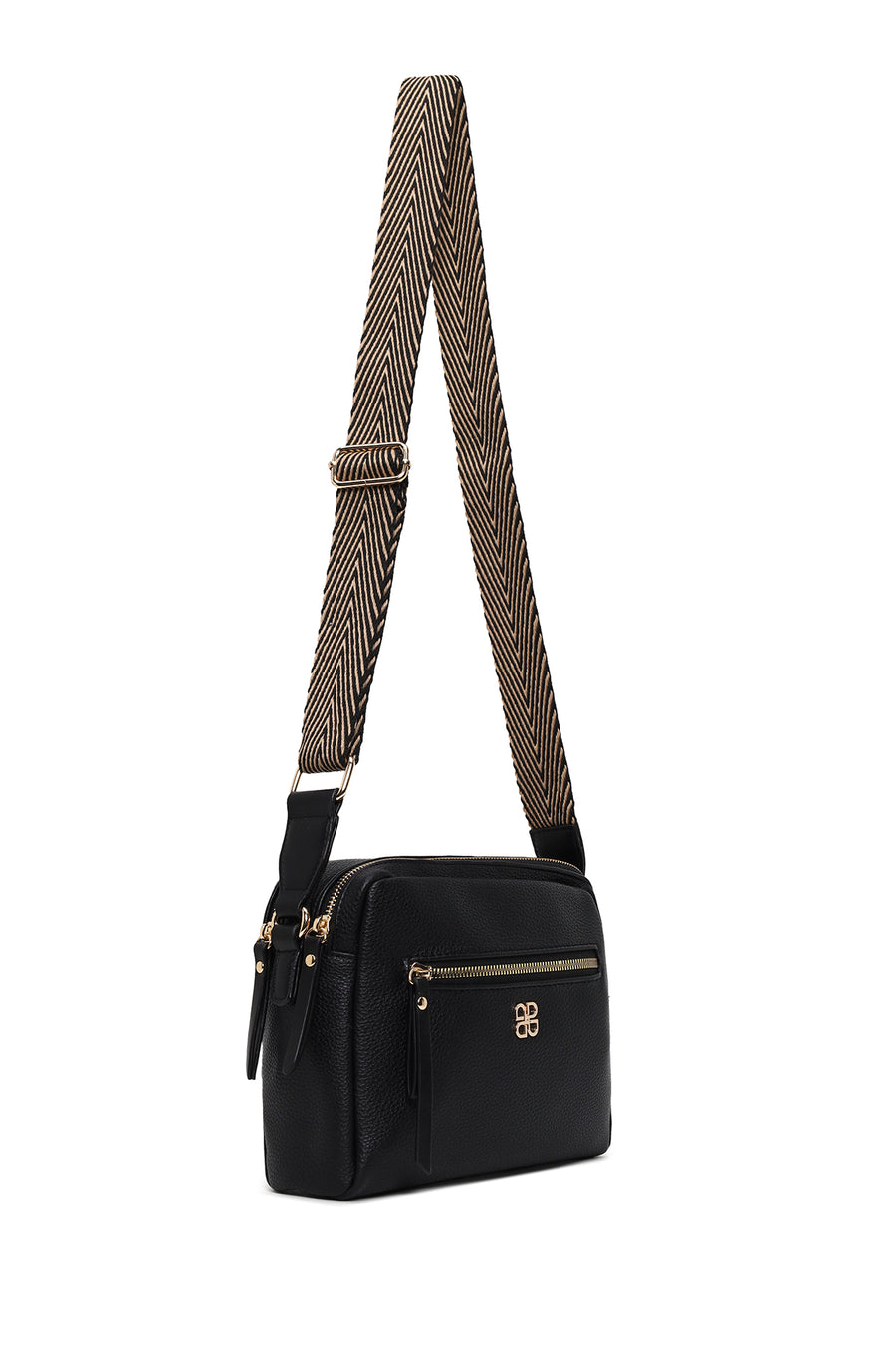 Woman Black Long-Strap Crossbody Bag