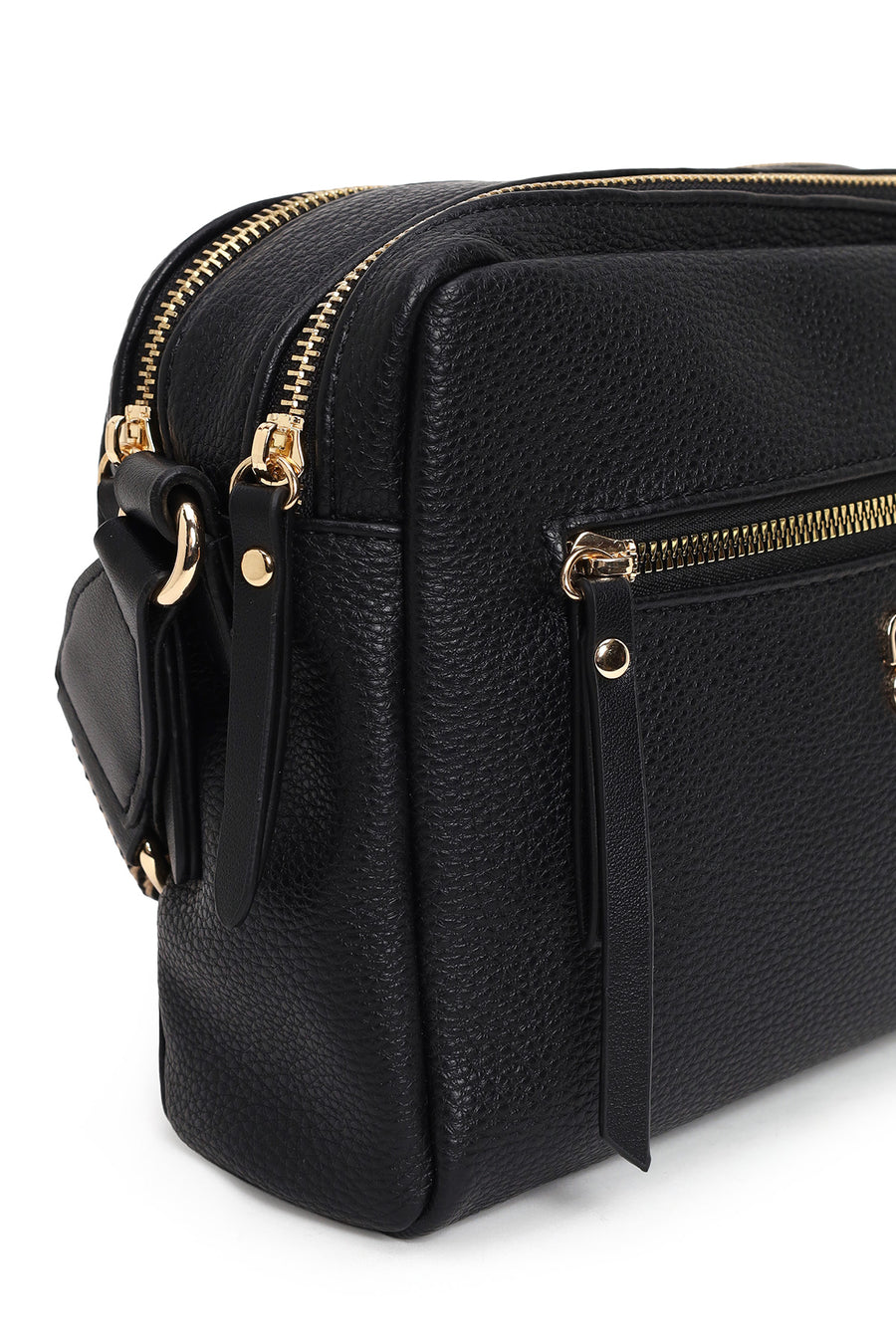 Woman Black Long-Strap Crossbody Bag