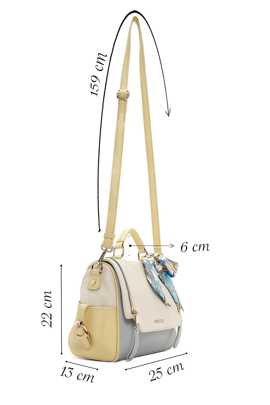 Women's Green Long Strap Handbag with Accessory Details