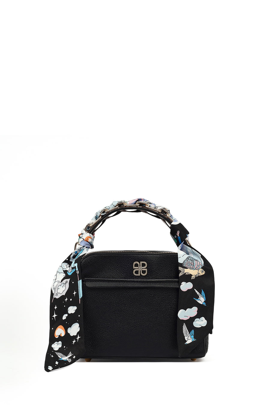 Women's Black Crossbody Bag with Accessories