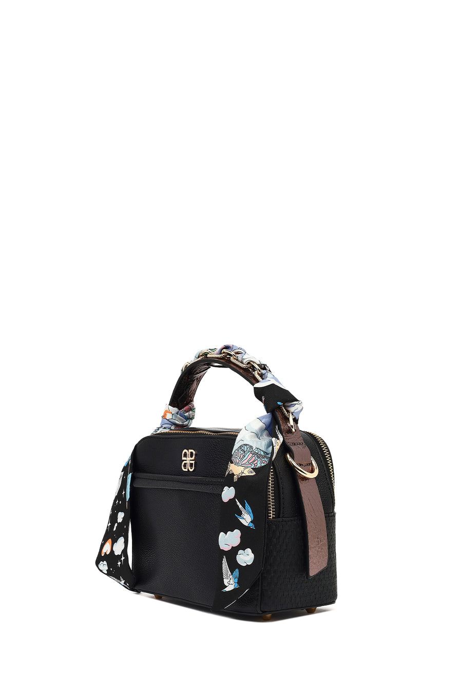 Women's Black Crossbody Bag with Accessories