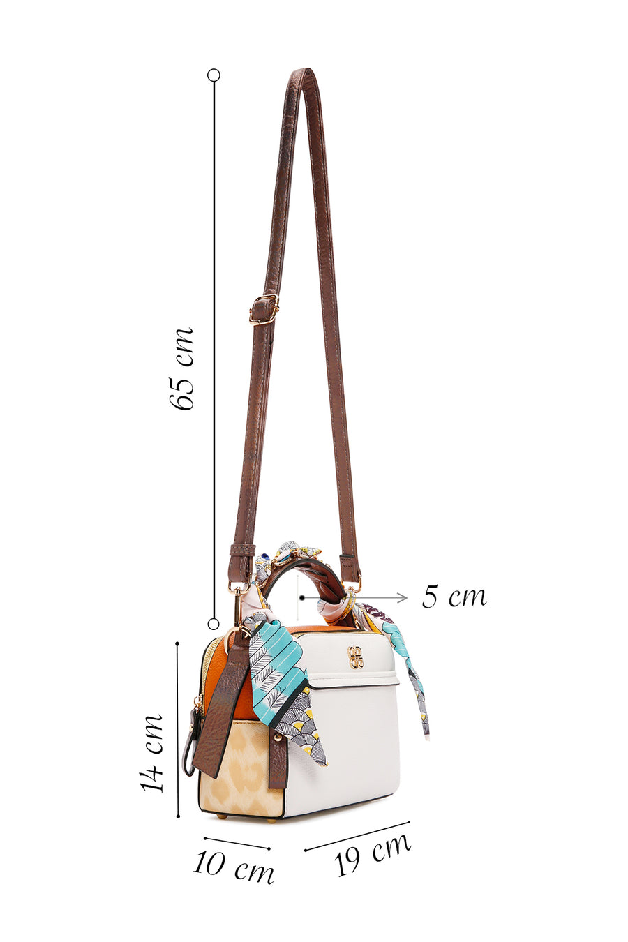 Women's Cream Crossbody Bag with Accessories