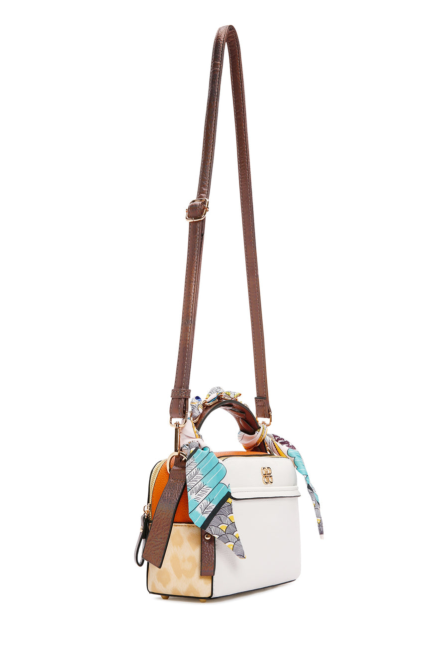 Women's Cream Crossbody Bag with Accessories