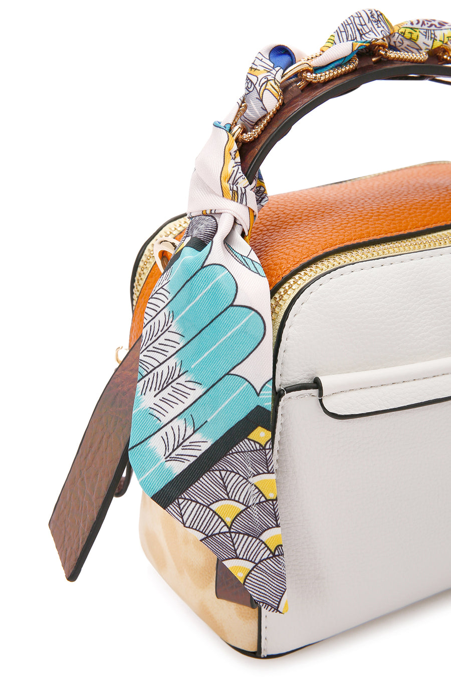 Women's Cream Crossbody Bag with Accessories