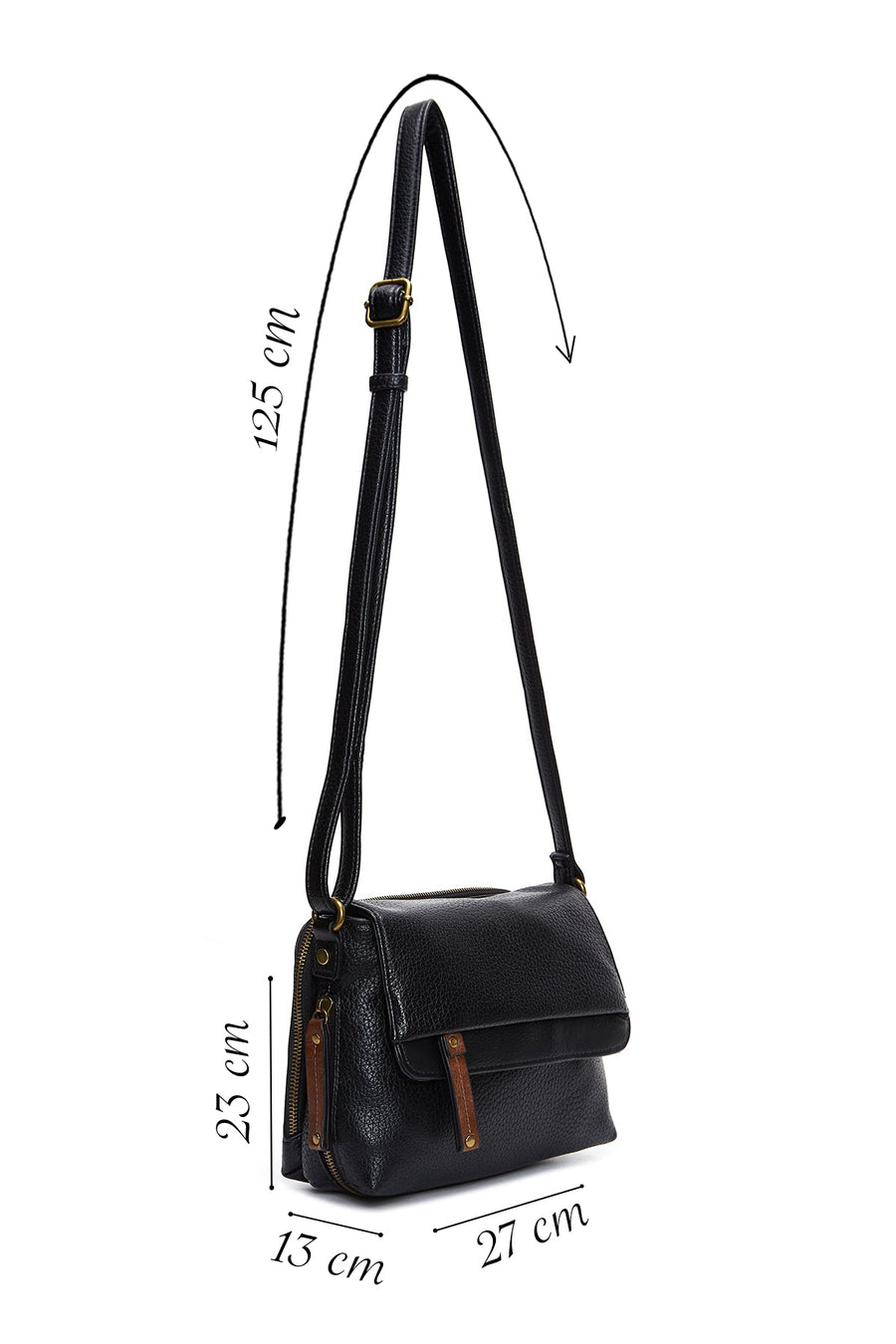 Women's Black Long Strap Crossbody Bag